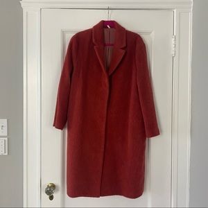 & Other Stories Oversized Red Mohair Wool Coat